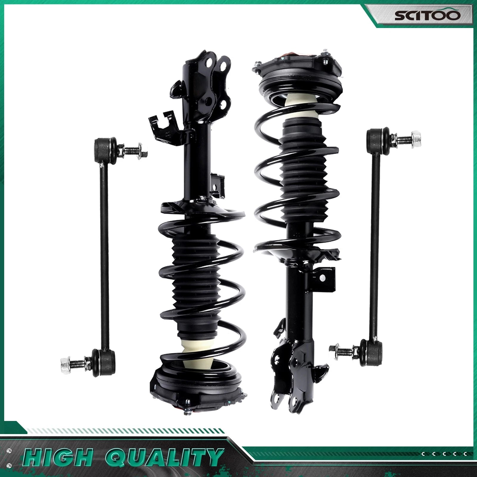 Set of 4 Front Struts & Sway Bars for Nissan Versa Cube (2007–2012)