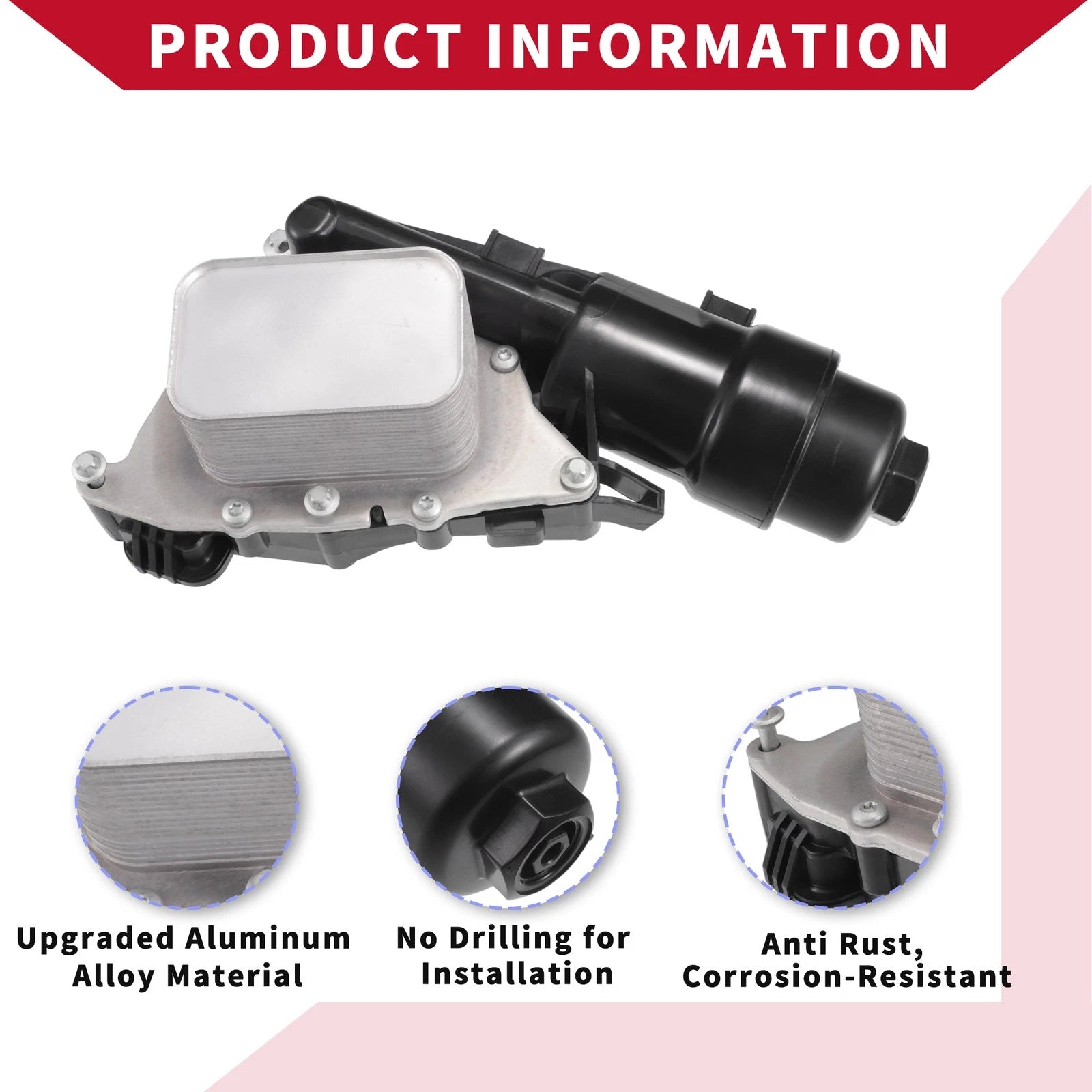 Engine Oil Cooler Filter Housing with Bolt for BMW i8, X2, X1 (2014–2021) No. 11428585235
