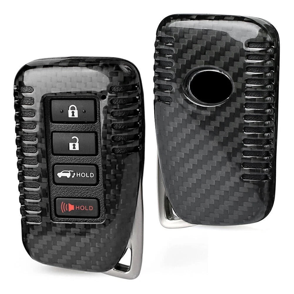 Car Remote Key Fob Cover Case for Lexus GS350 IS350 (2014–2017) Carbon Fiber Black