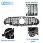 Front Upper Bumper Grille for Mercedes-Benz CLS450 (2019) Chrome Silver Tone