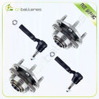 Set of 4 Front Wheel Bearings & Outer Tie Rods for Chevy Malibu Pontiac G6 (2004–2007)