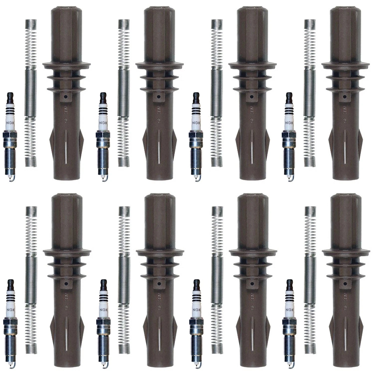 Set of 8 NGK Iridium IX Spark Plugs & Denso Coil Boots for Explorer F150 Mustang V8 (1997–2021)