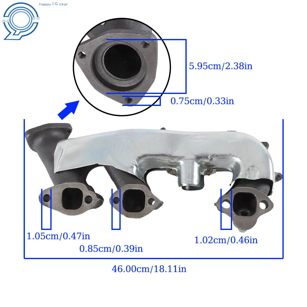 Right Exhaust Manifold with Gasket for Chevy C1500 GMC C2500 (1988–1995)