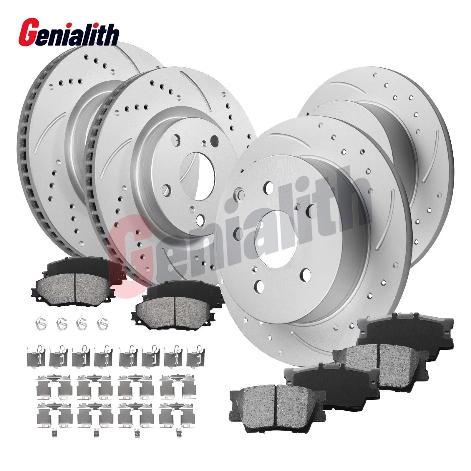 Set of 4 Brake Rotors & Ceramic Pads for Toyota RAV4 (2006–2018)