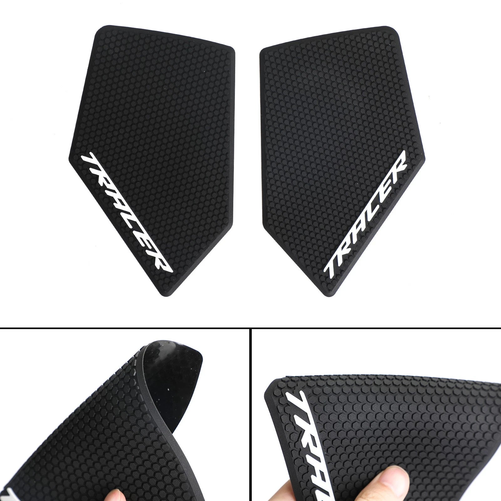 2X Side Grip Tank Pads Black for Yamaha Tracer 9 / GT RN70 (2021–2022)