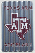 Texas A&M Aggies Corrugated Metal Sign 12" x 18" Retro Tin Decor
