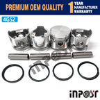 Set of 4 STD Pistons with Rings for Mitsubishi 4G52