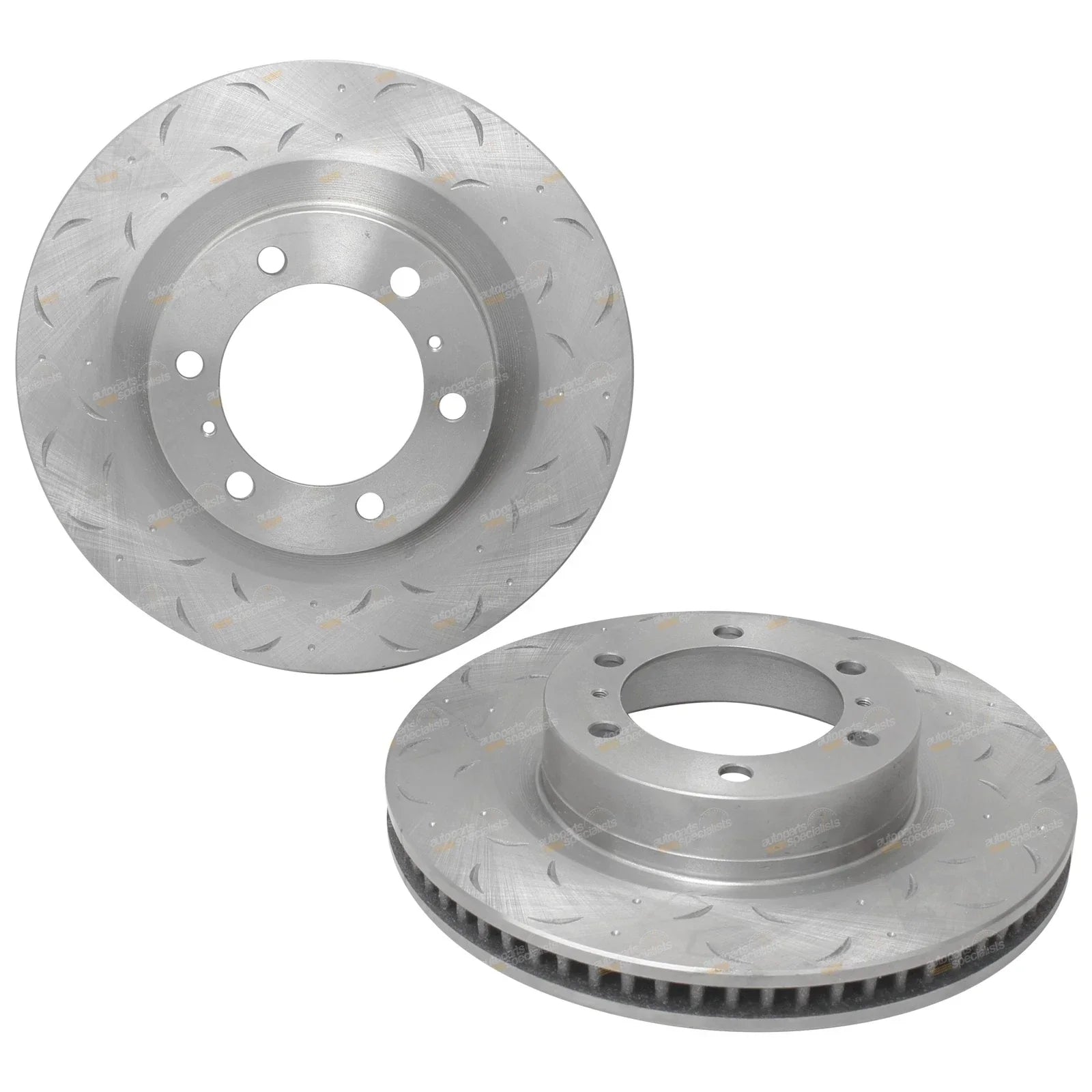 2 x Front Slotted + Dimpled Disc Rotors for Prado GRJ150/KDJ150 (2009–2019)