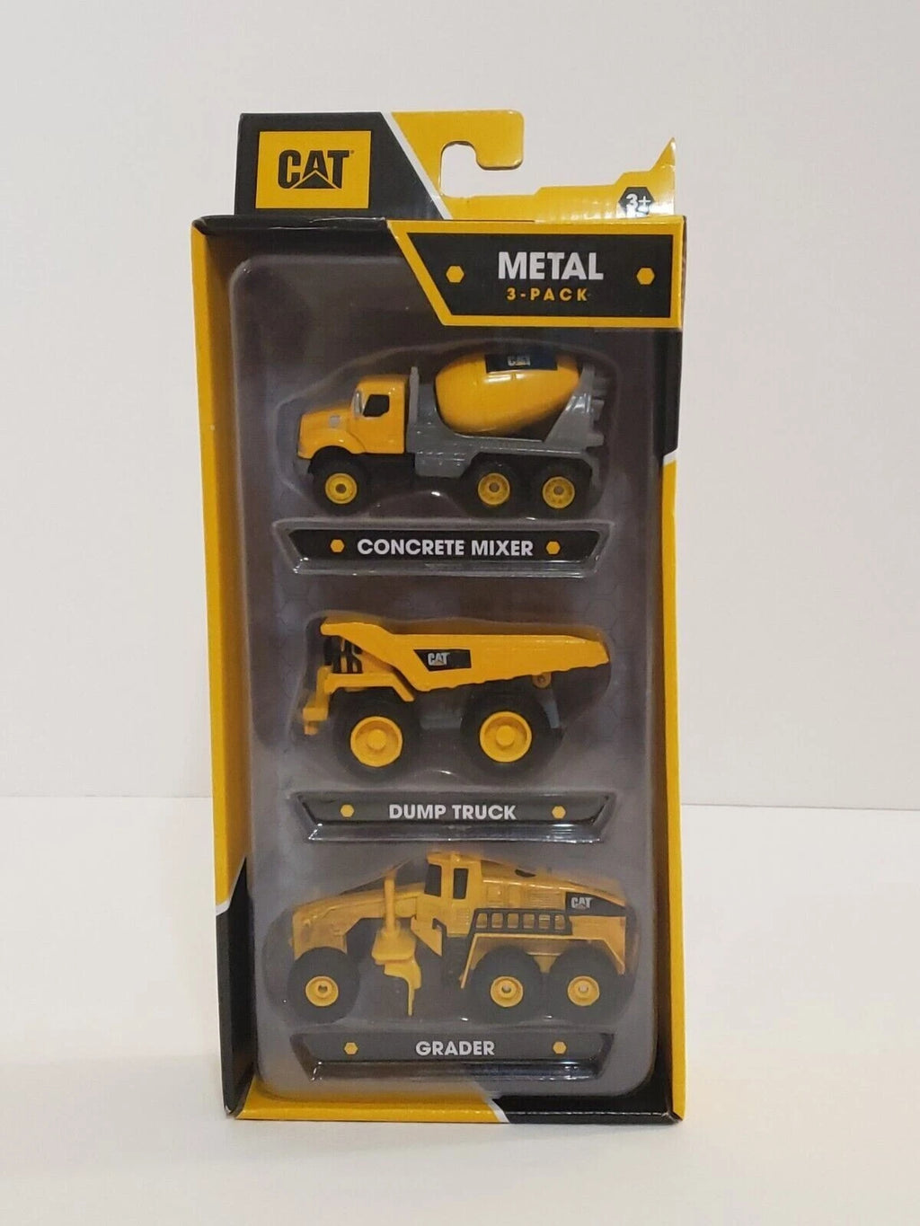3X Metal Diecast Excavator & Mixer Set for Caterpillar Construction Vehicles