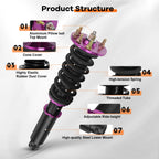 Purple Coilovers for Honda Accord (2003–2007) Adjustable Height