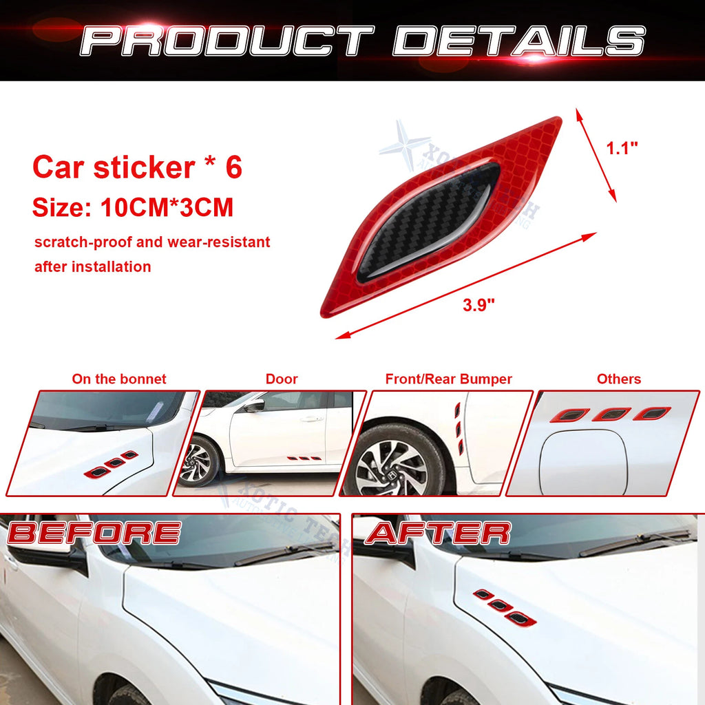 Reflective Safety Tape Sticker for Car Side Mirror Door Handle Bumper Fender (-)
