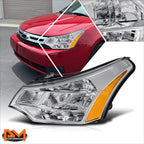 Left Side Headlight Lamp Chrome/Amber for Ford Focus (2008–2011)