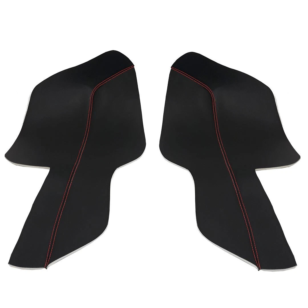 Door Panel Insert PVC Leather Cover for Ford Mustang (2015–2020) Red Stitch