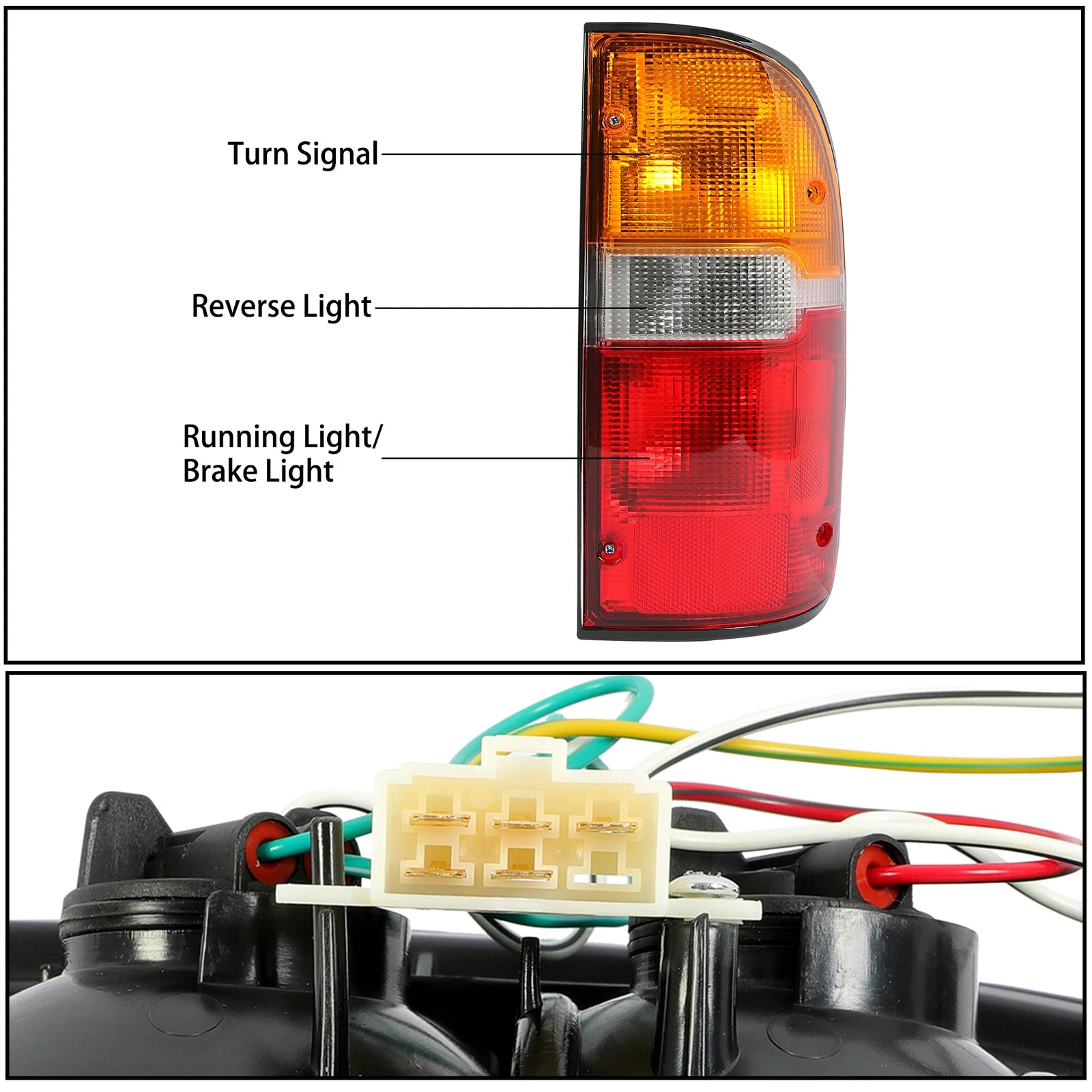 Passenger Side Tail Light Lamp w/Bulb for Toyota Tacoma (1995–2000)