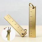 Set of 2 Engraved Brass Rulers 60mm Keychain Measuring Tool