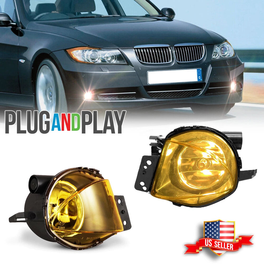 2X Yellow Fog Lights for BMW E90 323i 325i 328i 330i 335i (2006–2008)