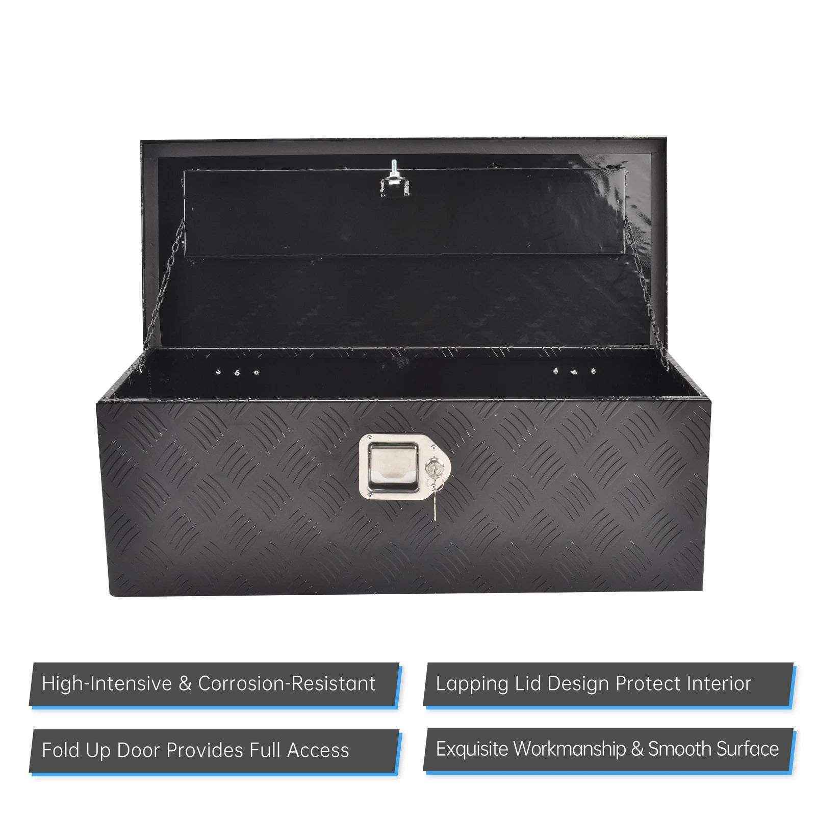 30" x 13" x 10" Black Aluminum Tool Box for Pickup Truck (Fits )