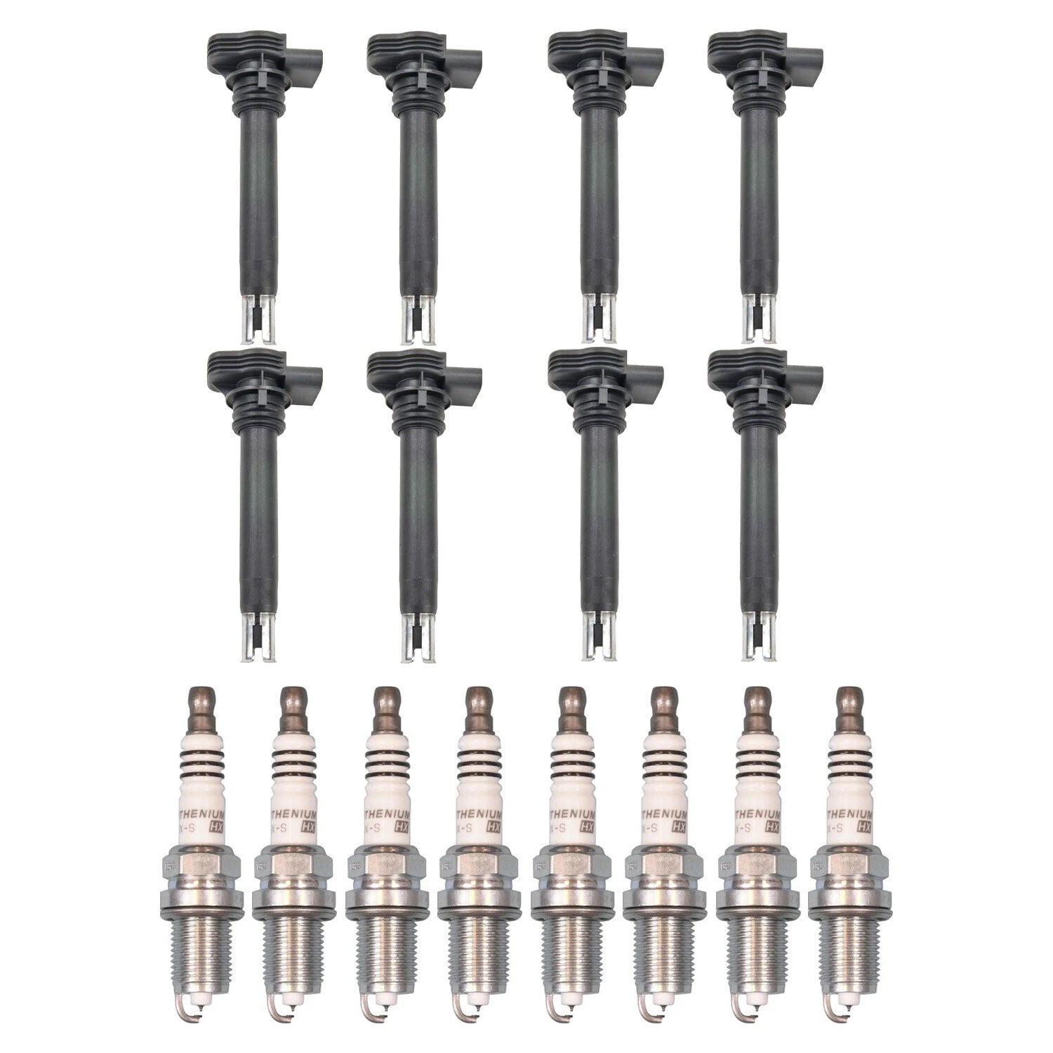 Set of 8 Ignition Coils & NGK Ruthenium HX Spark Plugs for Audi R8 RS5 RS6