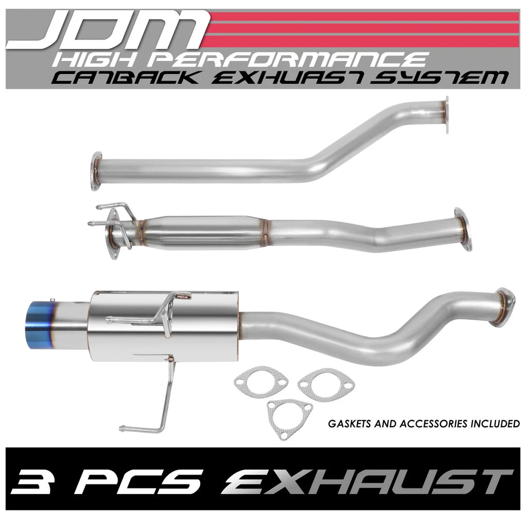 Catback Exhaust for Acura RSX DC5 (2002–2006) 4" OD Muffler Burnt Tip + Silencer