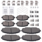 8pcs Ceramic Brake Pads Kit for Jeep Cherokee (2014–2022) w/Hardware
