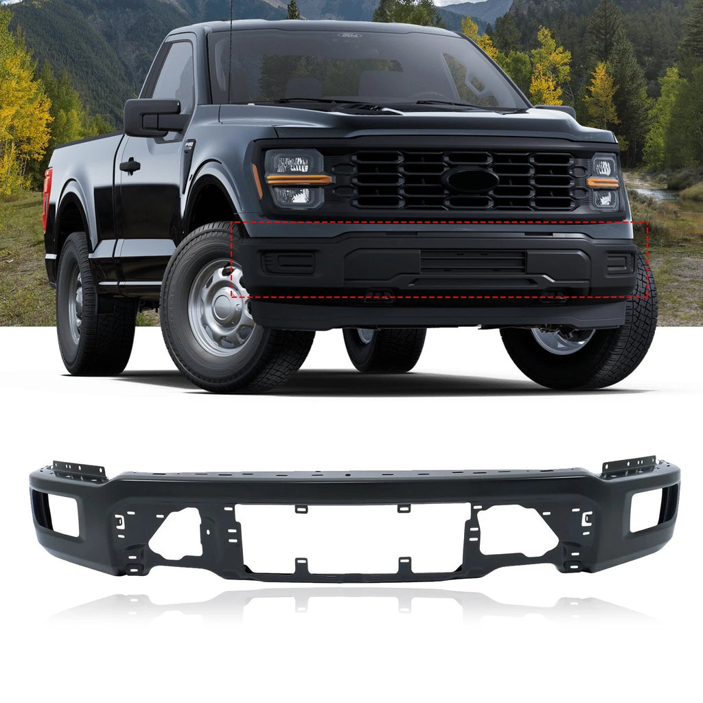 Black Steel Front Bumper Face Bar for Ford F-150 (2024–2025)