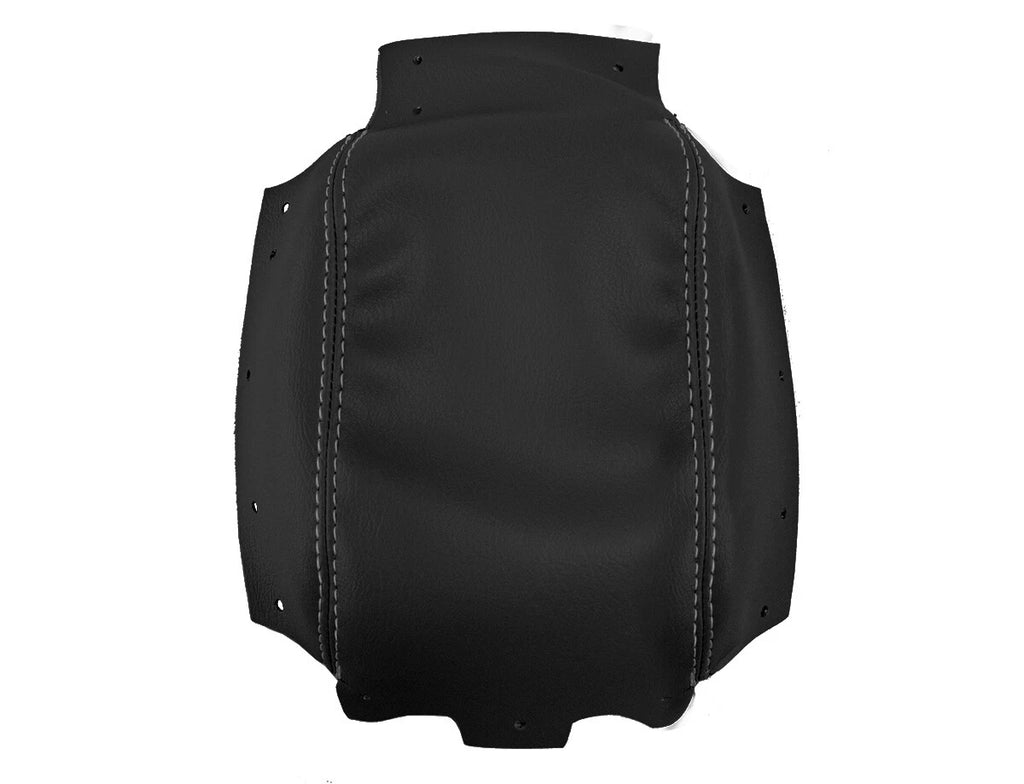 Leather Console Lid Armrest Cover for Volvo S40 (2004–2007) Black Gray Stitch