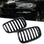 Gloss Black Front Kidney Grille for BMW X5 X6 E70 E71 (2007-2013)