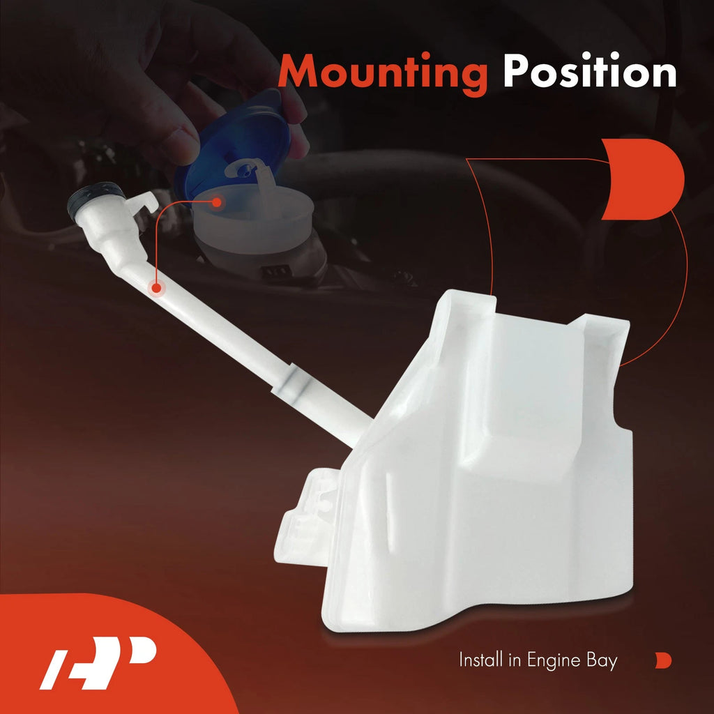 Windshield Washer Reservoir with Cap & Pump for Chevy Cruze (2016–2019)