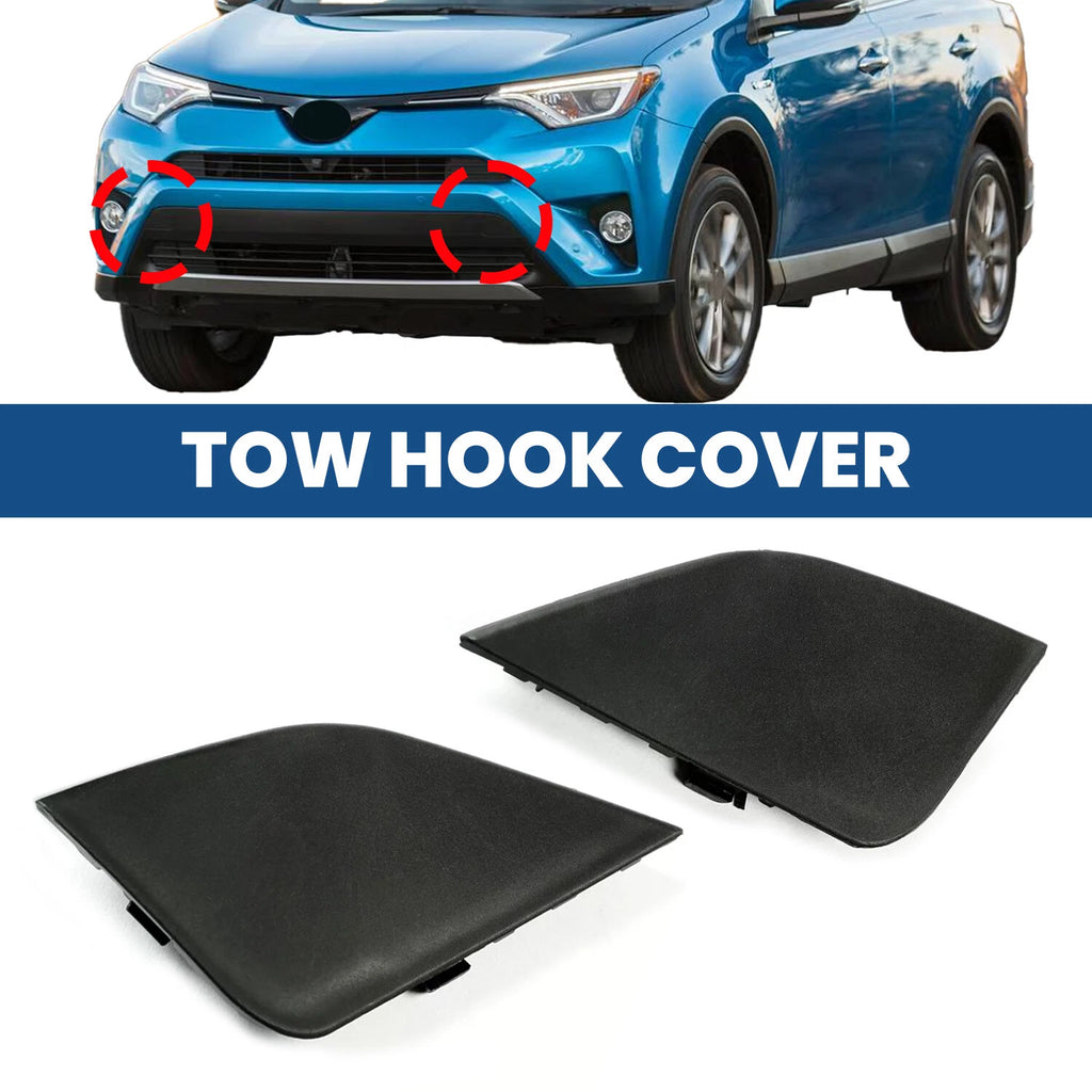 Tow Hook Eye Cover Cap Set of 2 for Toyota RAV4 (2016–2018)