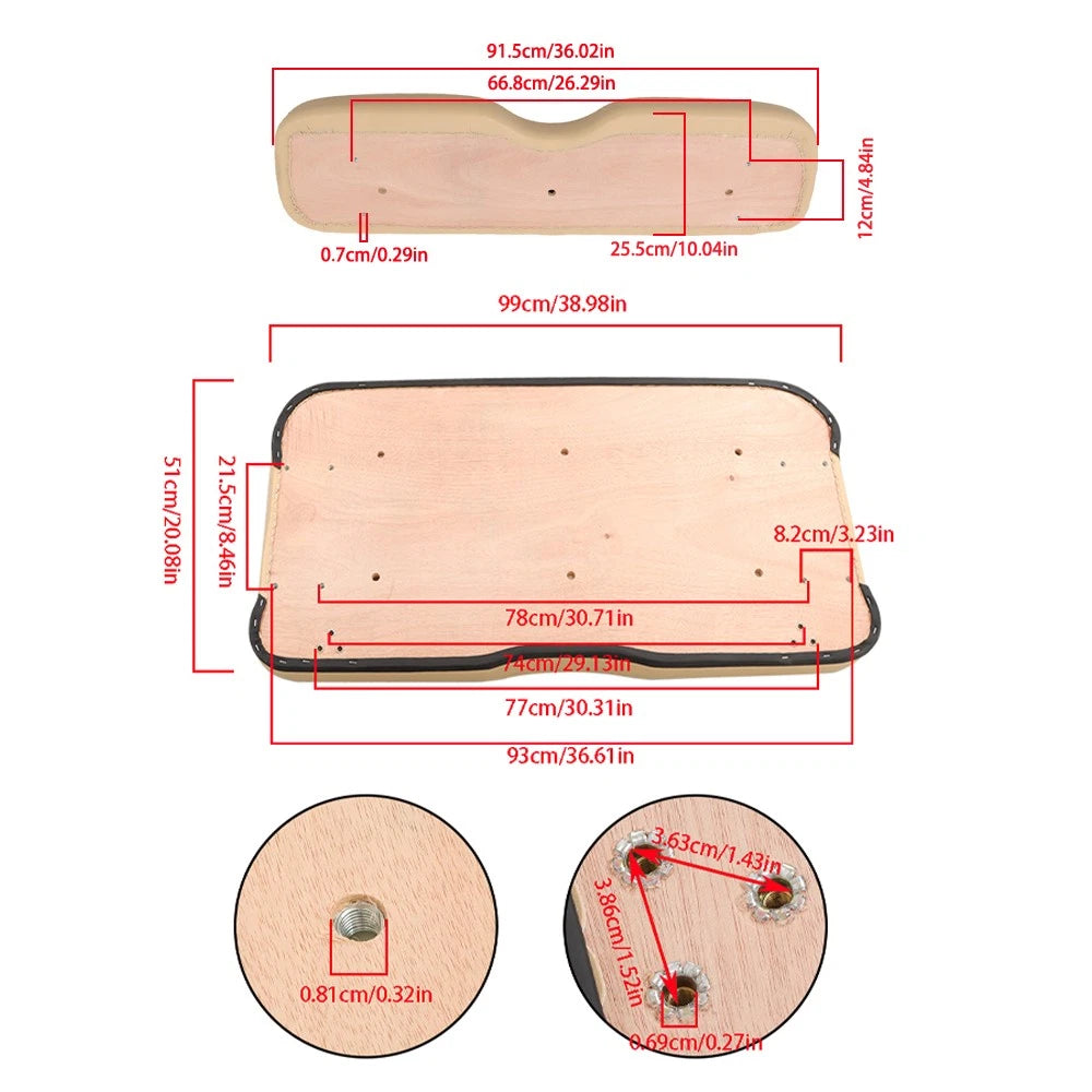 Set of 2 Beige Front Seat Cushions for E-Z-GO RXV (2008–2023)