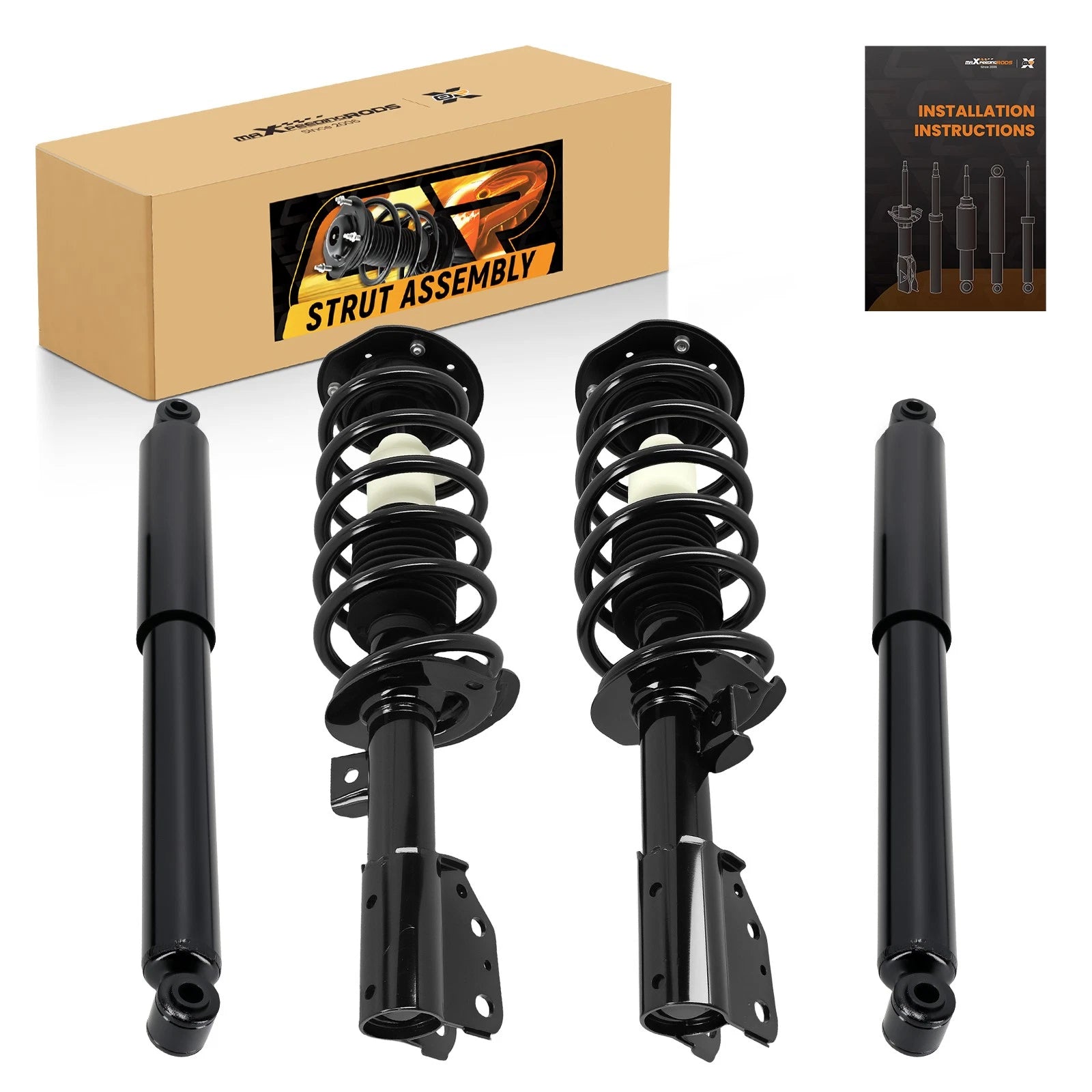 Set of 4 Front and Rear Shocks Struts for Chevy Equinox Pontiac Torrent (2005–2006)
