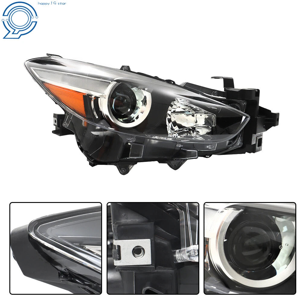 Set of 2 Halogen Headlight Assemblies for Mazda 3 (2017-2018)