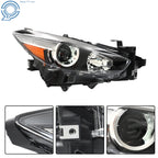 Set of 2 Halogen Headlight Assemblies for Mazda 3 (2017-2018)