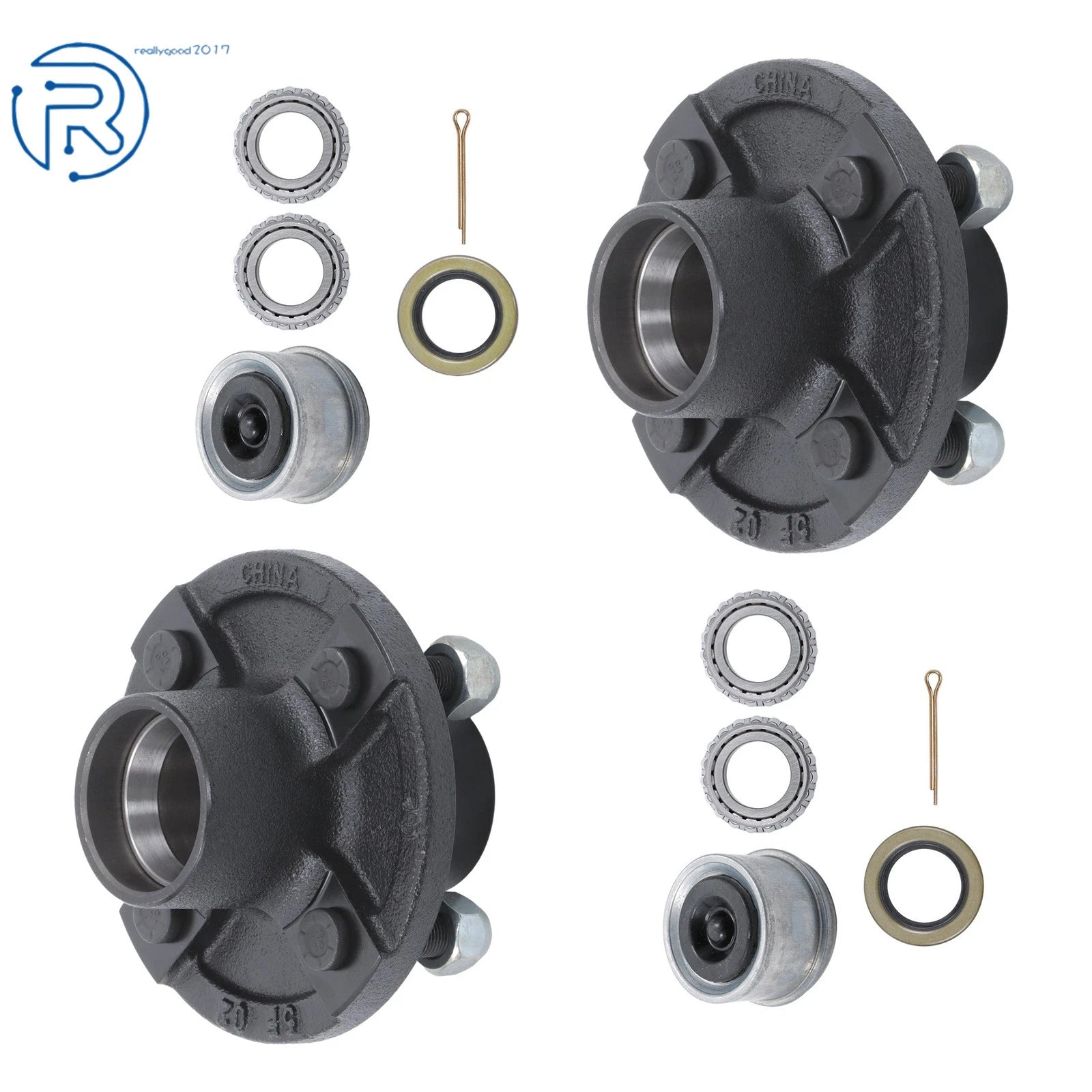 4" Trailer Hub Kit for 2000 lbs Trailers (1" Spindle)