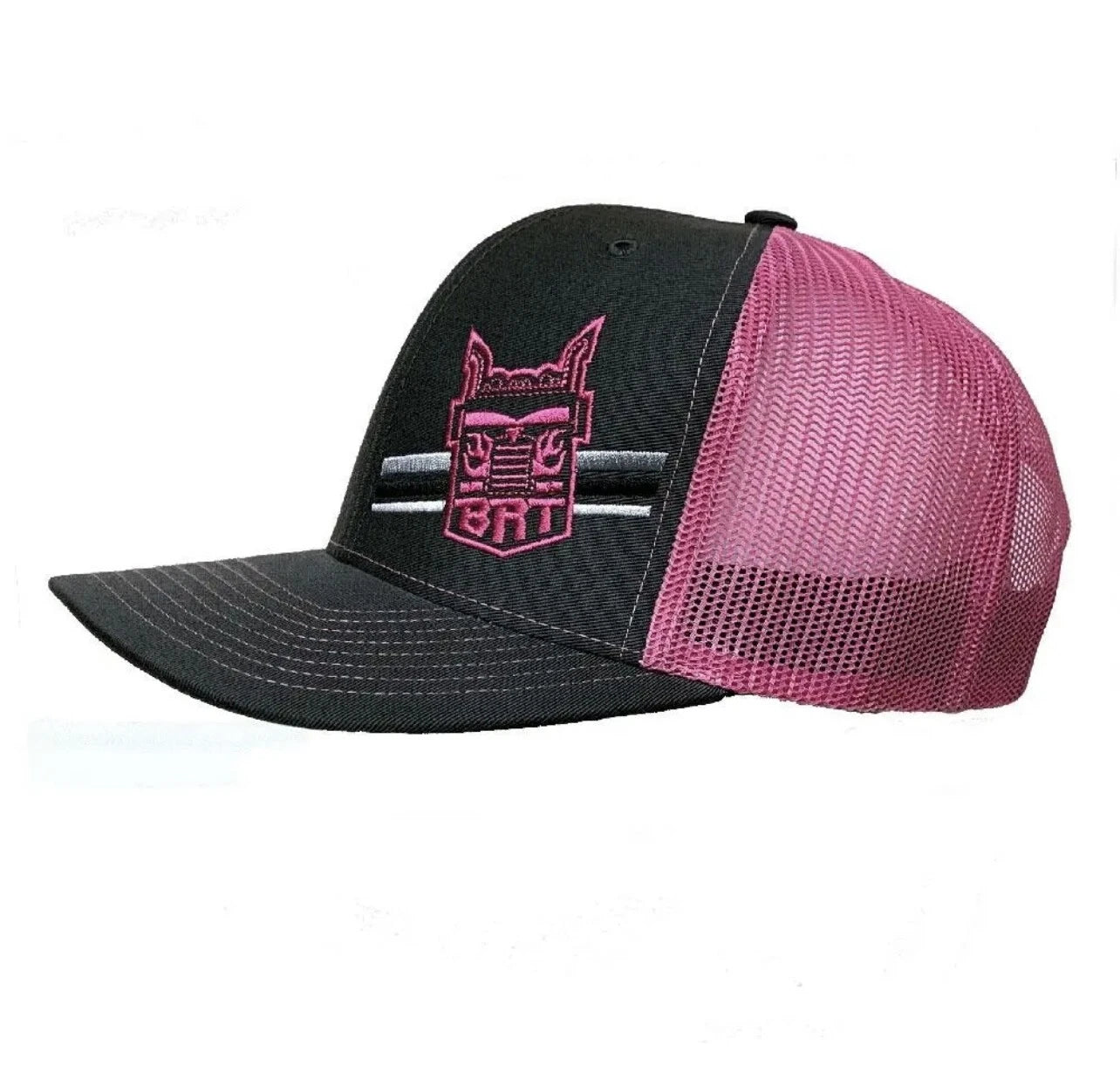 Big Rig Trucks 'Tees' Richardson Hat Charcoal/Neon Pink