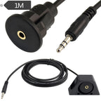 AUX Extension Flush Mount Male to Female for Car Boat Truck Dashboard 1M