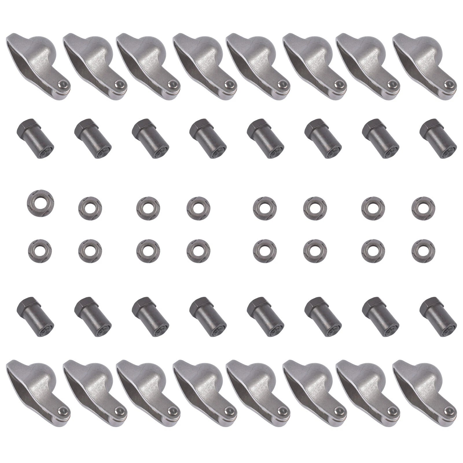 16Pcs Rocker Arms Set for Small Block Chevy SBC (262–400) Roller Tip