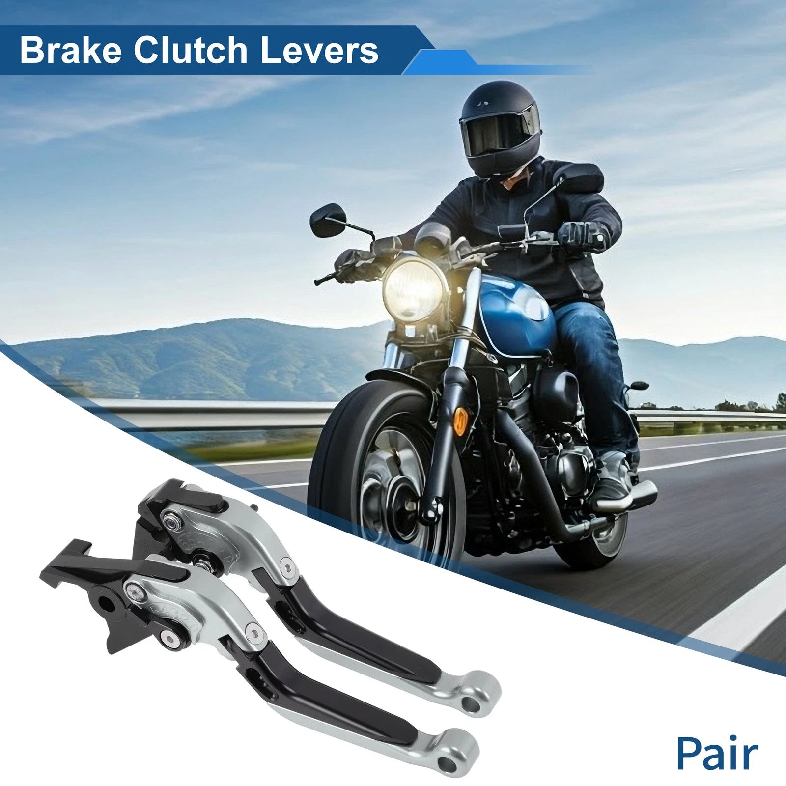 Brake Clutch Levers for Honda NC700/NC750 S/X (1 Pair, Titanium Black)