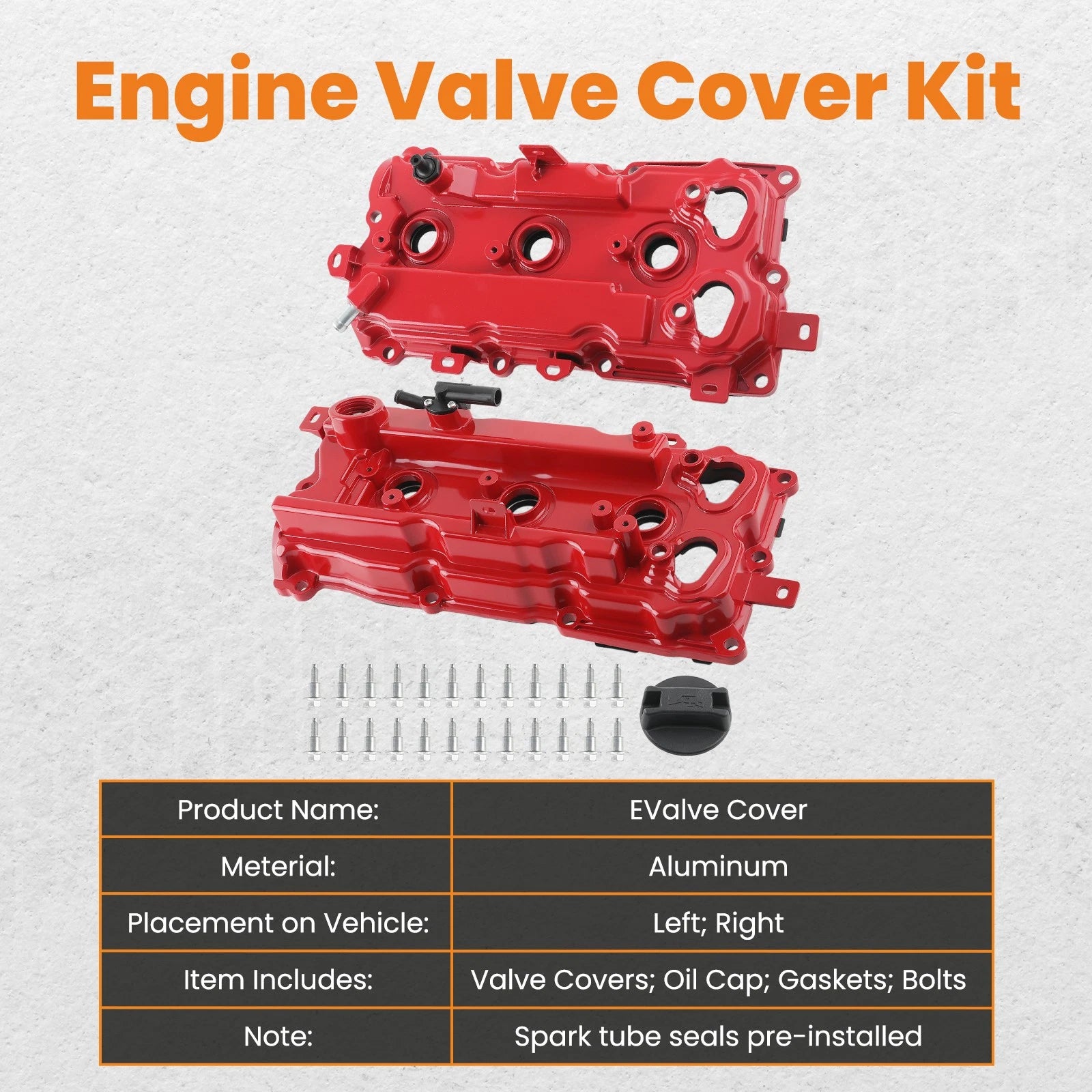 Aluminum Valve Covers w/ Gasket Kit for Infiniti QX60 (2015–2018) 132649N00A