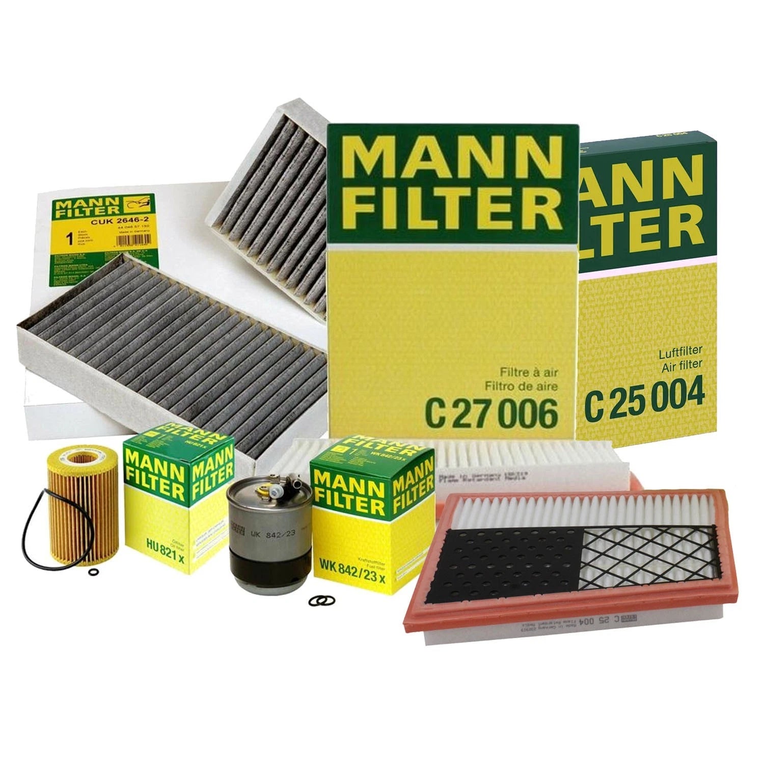 Mann Oil Air Carbon Cabin Fuel Filter Service Kit for Mercedes-Benz X164 W251 (2006–2012)