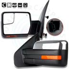 2X Power Heated Puddle Light Signal Tow Mirrors for Ford F150 (2004–2014)