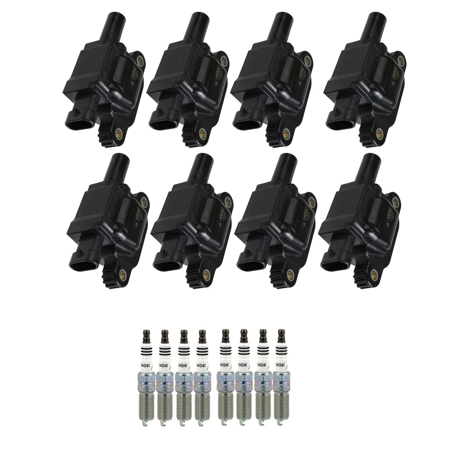 Set of 8 NGK Ignition Coils & Iridium Spark Plugs for Camaro Escalade ESV (2007–2021)