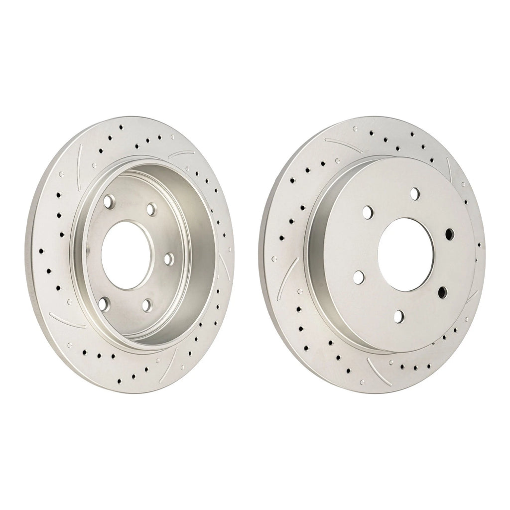 Rear Drilled Slotted Zinc Coated Brake Rotors for Nissan Titan (2004–2015)
