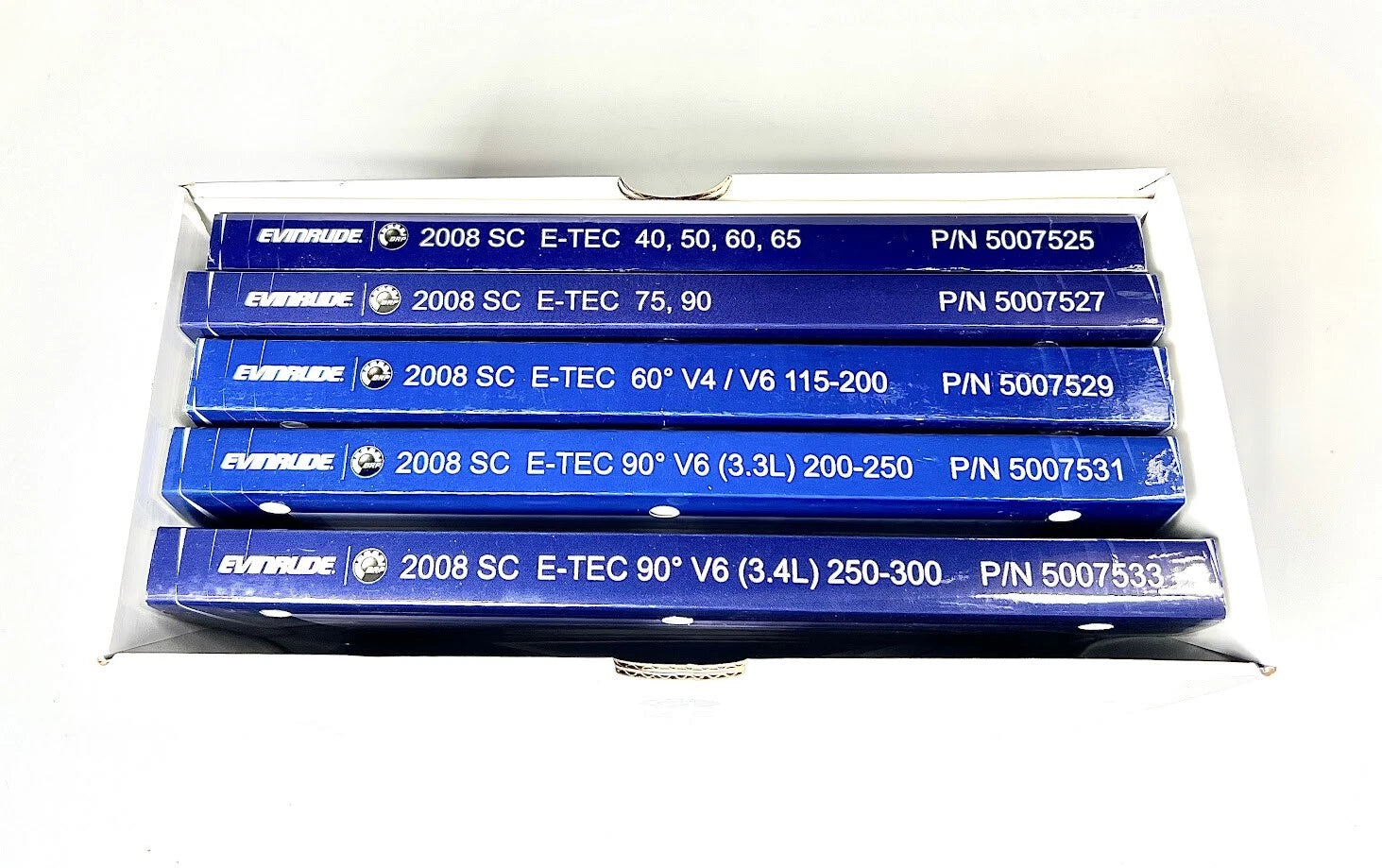 Service Manual Kit for Evinrude SC E-TEC (2008) - 5 Books, 50075, 50025, 50027, 50029, 50031, 50033