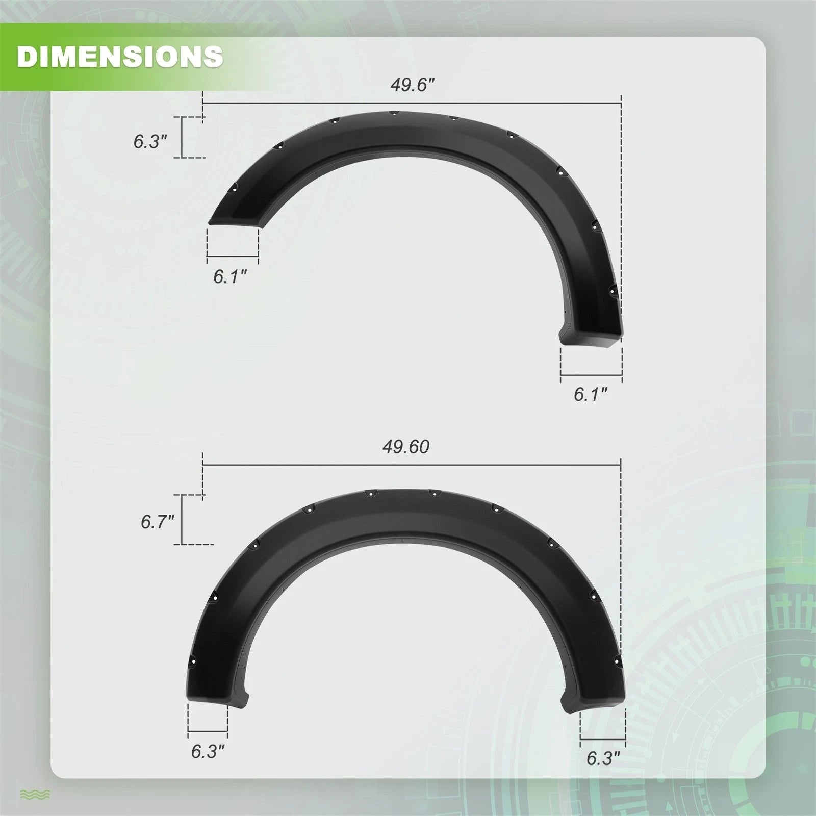 Set of 4 Pocket Rivet Bol Style Fender Flares for Ford F150 (2004–2008)