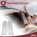 6 Pcs Car Door Pillar Window Trim for Nissan Maxima (2000–2003) Silver Tone