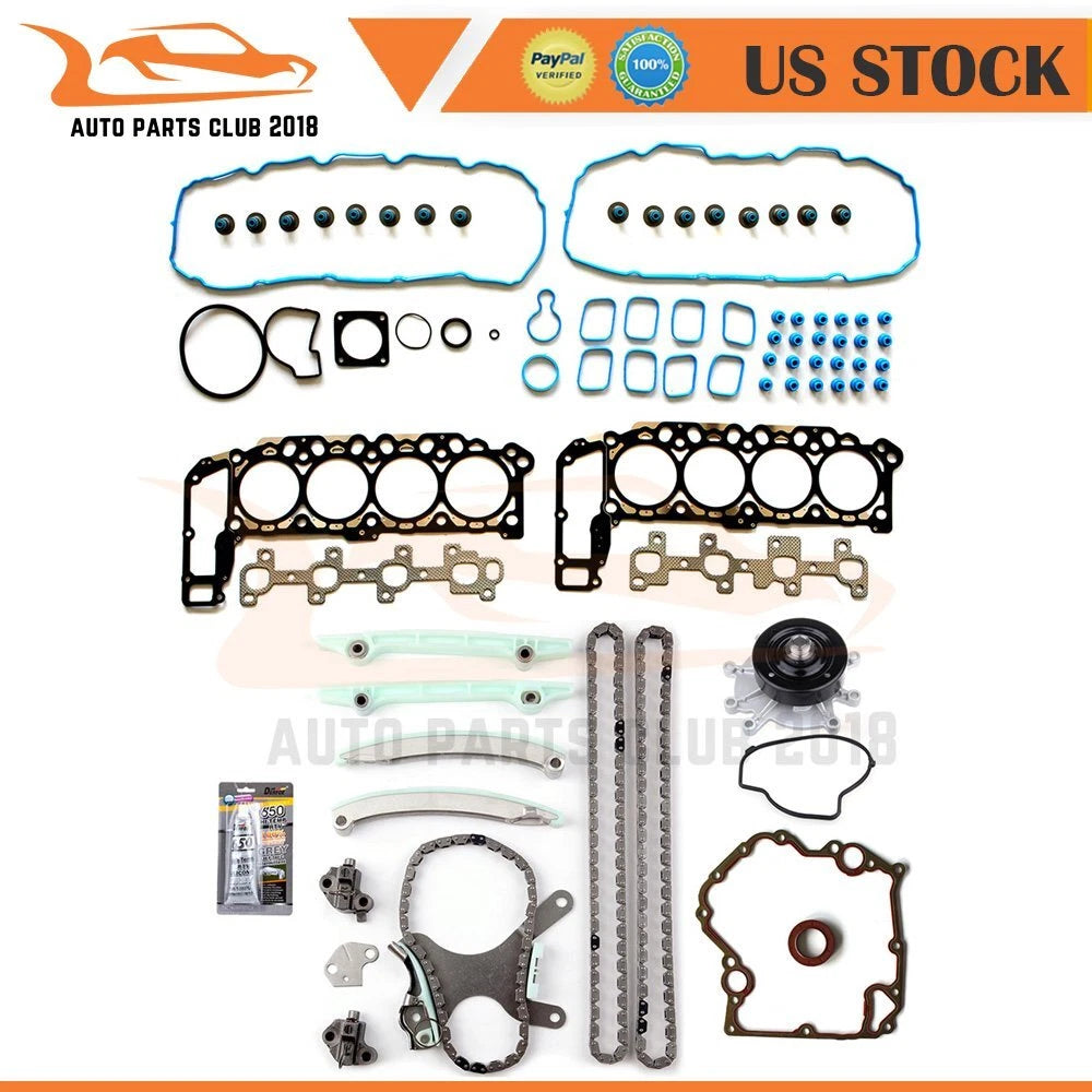 Head Gasket Set, Timing Chain Kit, Water Pump for Dodge Ram 1500 Dakota (2002–2003)
