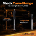 2x 4.5" Lift Rear Shock Absorbers for Chevy GMC S10 S15 (1982–2005) w/Dust Cover
