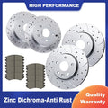 Front & Rear Drilled Disc Rotors + Brake Pads for Chevrolet Equinox (2010–2017)