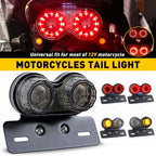 Smoke LED Tail Light for Motorcycle (Dual Light Turn Signal Brake License Plate)